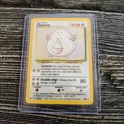 Chansey - 3/102 - Pokemon Base Set Unlimited Holo Rare Card WOTC MP - Image 2