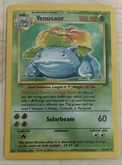 Venusaur 15/102 Holo Holo Rare Base Set Unlimited Pokemon - Image 1