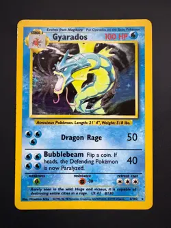 Gyarados 6/102 Pokemon Base Set Unlimited Holo Rare Lightly Played LP 1999 - Image 1