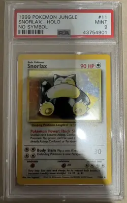 PSA 9 - Snorlax - No Symbol Error - Holo - 11/64 - Pokemon Jungle - Image 1