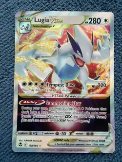 Lugia VSTAR 139/195 Holo VSTAR Rare Silver Tempest Pokemon Near Mint - Image 1