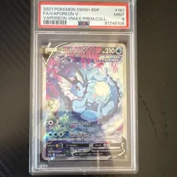 Pokemon Vaporeon V SWSH181 2021 SWSH Promo Holo Full Art PSA 9 - Image 1
