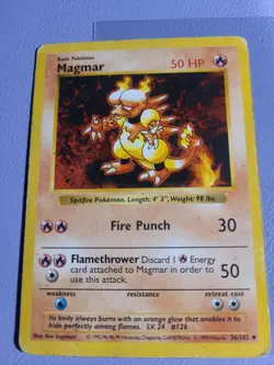 Pokemon TCG Magmar Base Set 36/102 Regular Unlimited Uncommon MP HP Shadowless - Image 1