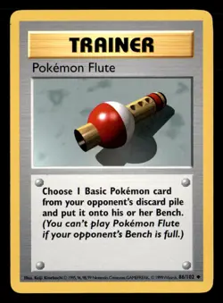 Pokemon Flute 86/102 Uncommon Base Set Pokemon Unlimited LP - Image 1