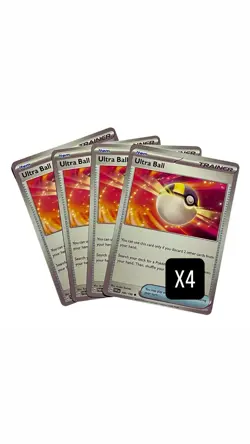 x4 Ultra Ball 196/198 Play-Set (NM) Scarlet & Violet: Base Set 2023 - Image 1