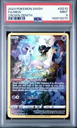 2023 POKEMON SWORD & SHIELD CROWN ZENITH #GG10 FULL ART/MEW PSA 9 New Cert - Image 1
