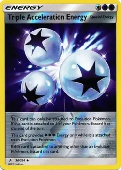 Pokemon - Triple Acceleration Energy - 190/214 - Uncommon - Reverse Holo - Sun & - Image 1