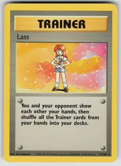 Lass 75/102 Rare Base Set Unlimited Pokemon Lightly Played - Image 1