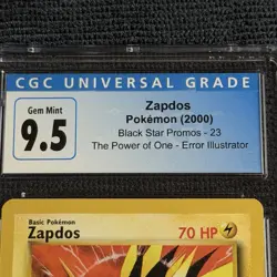 Pokemon Zapdos Black Star Promo #23 CGC 9.5 Gem Mint 2000 TCG Error Illustrator - Image 3