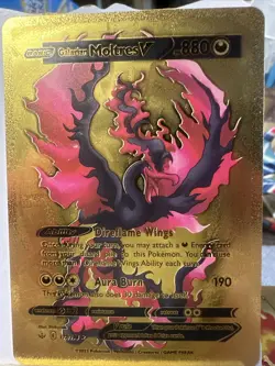 Pokemon Moltres V HP880Gold Foil 🔥Fan Art🔥 Card Burning Wings NM - Image 1