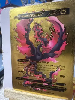 Pokemon Moltres V HP880Gold Foil 🔥Fan Art🔥 Card Burning Wings NM - Image 2