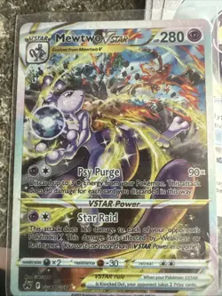 Mewtwo Vstar Gold Foil Fan Art Display Card NM/M - Image 1