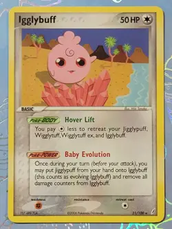 Igglybuff 21/100 Crystal Guardians Pokemon Card NM - Image 1