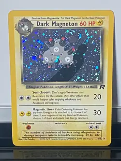 Dark Magneton - 11/82 - Pokemon Team Rocket Unlimited Holo Rare Card WOTC - MP - Image 2