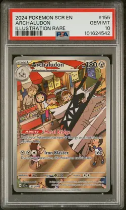 2024 POKEMON SCR EN-STELLAR CROWN ILLUSTRATION RARE #155 ARCHALUDON PSA 10 - Image 1