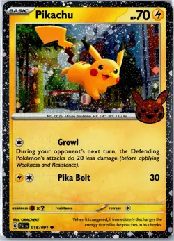 Pokemon Card - Pikachu Trick or Trade BOOster 2024 018/091 Holo Holo NM - Image 1