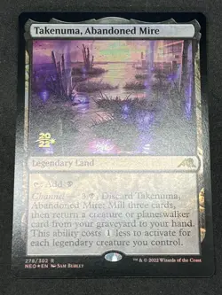 Magic the Gathering MTG Takenuma, Abandoned Mire Land Neon Dynasty PreRel Foil - Image 1