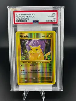 Pokemon XY Evolutions 2016 Pikachu Reverse Holo Foil Card PSA 10 - Image 1