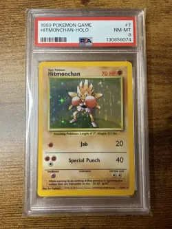 Hitmonchan 7/102 Base Set Holo - PSA 8 - 1999 Pokemon Game - Image 1