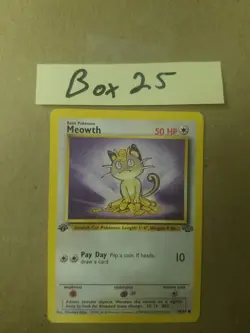 Meowth 56/64 - 1st Edition - JUNGLE - VINTAGE WOTC POKEMON CARD - NM - Image 1