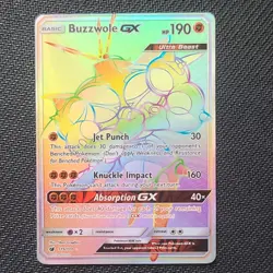 Pokemon TCG Buzzwole GX 115/111 Crimson Invasion Secret Rare Holo Full Art - Image 1