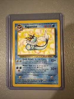 Pokemon TCG Vaporeon Jungle Unlimited 28/64 80 HP English WOTC - Image 1