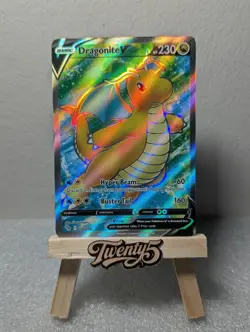 Dragonite V (Full Art) Holo Ultra Rare Pokemon GO 076/078 NM - Image 1