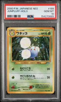 2000 POKEMON JAPANESE NEO #189 JUMPLUFF-HOLO PSA 10 - Image 1