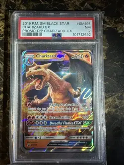 PSA 7 2019 Pokemon SM Black Star Charizard GX - Holo Promo SM195 - Image 1