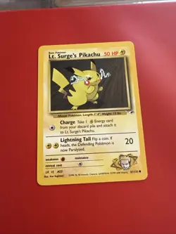 Pokemon TCG 1st Edition Lt. Surge's Pikachu Gym Heroes 81/132 50 HP English - Image 1