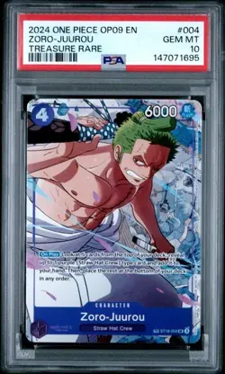 2024 ONE PIECE OP09-EMPERORS IN THE NEW WORLD TREASURE RARE ZORO-JUUROU PSA 10 - Image 1