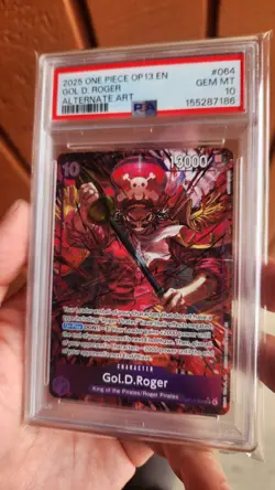 2025 ONE PIECE OP13-CARRYING ON HIS WILL ALTERNATE ART #064 GOL D. ROGER PSA 10 - Image 1