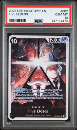2025 ONE PIECE OP13-CARRYING ON HIS WILL #082 FIVE ELDERS PSA 10 - Image 1