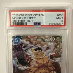 One Piece Monkey D Luffy Treasure Rare OP13 OP11-058 PSA 9 - Image 2