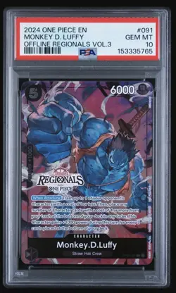 2024 One Piece EN Monkey D Luffy Offline Regionals Vol 3 PSA 10 - Image 1