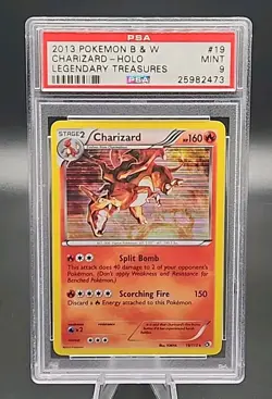 PSA 9 Mint 2013 Pokemon Black & White B&W #19 Charizard Holo Legendary Treasures - Image 1