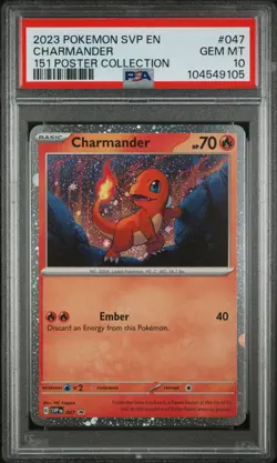 PSA 10 GEM MINT Charmander #047 Promo 151 Poster Collection Pokemon SVP EN - Image 1