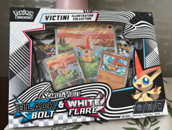 Pokemon S&V Black Bolt & White Flare Victini Illustration Collection Box Sealed - Image 1