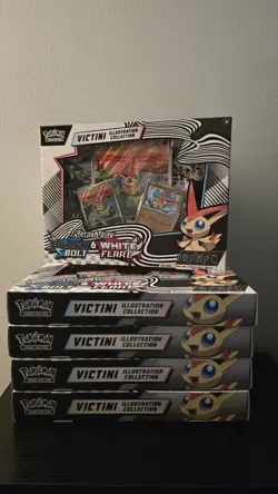 Lot Of 5 Pokemon Black Bolt White Flare Victini Illustration Collection Box NEW - Image 1