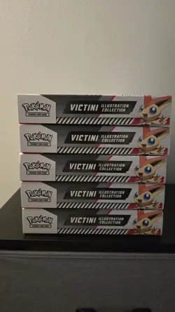 Lot Of 5 Pokemon Black Bolt White Flare Victini Illustration Collection Box NEW - Image 2