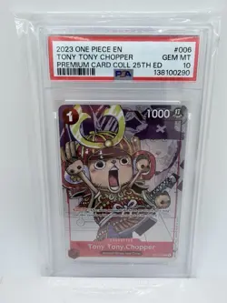 Bandai One Piece Card Game Tony Tony Chopper #006 25th Ed Foil Promo PSA 10 - Image 1