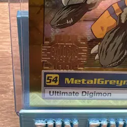 FOIL PRISM GOLD STAMPED Digimon Card MetalGreymon U6 Upper Deck 1999 Holo #54 NM - Image 2
