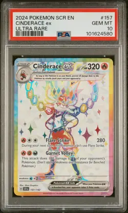 2024 POKEMON SCR EN-STELLAR CROWN ULTRA RARE #157 CINDERACE EX PSA 10 - Image 1
