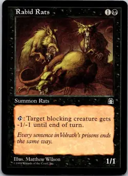 Magic the Gathering Rabid Rats Stronghold MTG Free Shipping! - Image 1