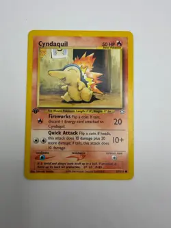 Pokemon Cyndaquil 57/111 Common Neo Genesis Pokemon Unlimited NM - Image 1