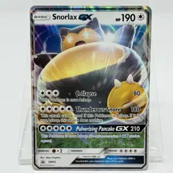 Snorlax GX SM05 Black Star Promo Pokemon TCG Sun Moon Holo LP - Image 1