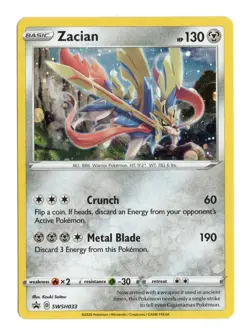 Pokemon Zacian SWSH033 Black Star Promo Cosmos Holo Sword & Shield NM English A - Image 1