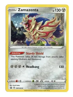 Pokemon Zamazenta SWSH034 Black Star Promo Cosmos Holo Sword & Shield NM English - Image 1