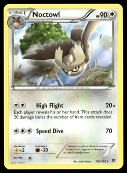 Noctowl 120/162 Rare BREAKthrough Pokemon Lightly Played - Image 1