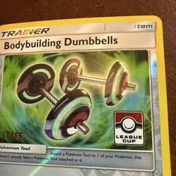 Pokemon TCG BodyBuilding Dumbbells 113/147 STAFF Stamped League Cup Promo - Image 3
